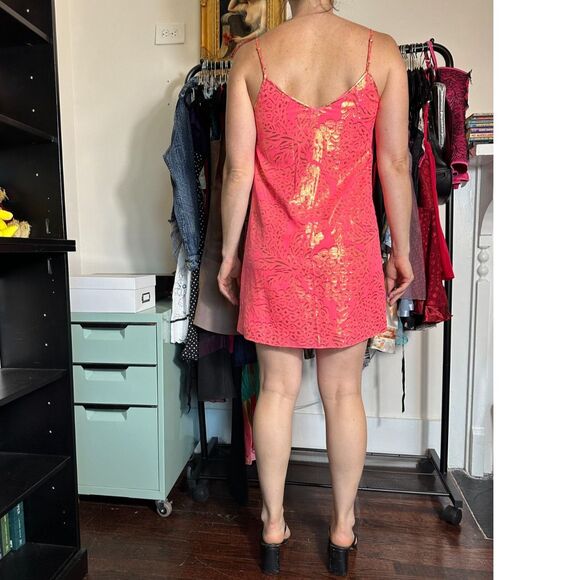 LILLY PULITZER Lela Silk Dress Coral Reef Pineapple Clip Chiffon Size Small - Picture 4 of 5